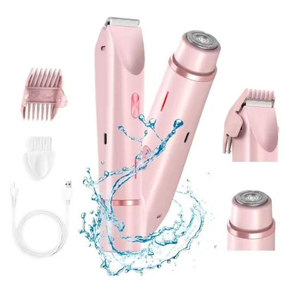 2 In 1 Hair Removal Epilator USB Rechargeable Trimmer Women Body Razor Face Leg Armpit Bikini Hand Pubic Shaver Hair Remover