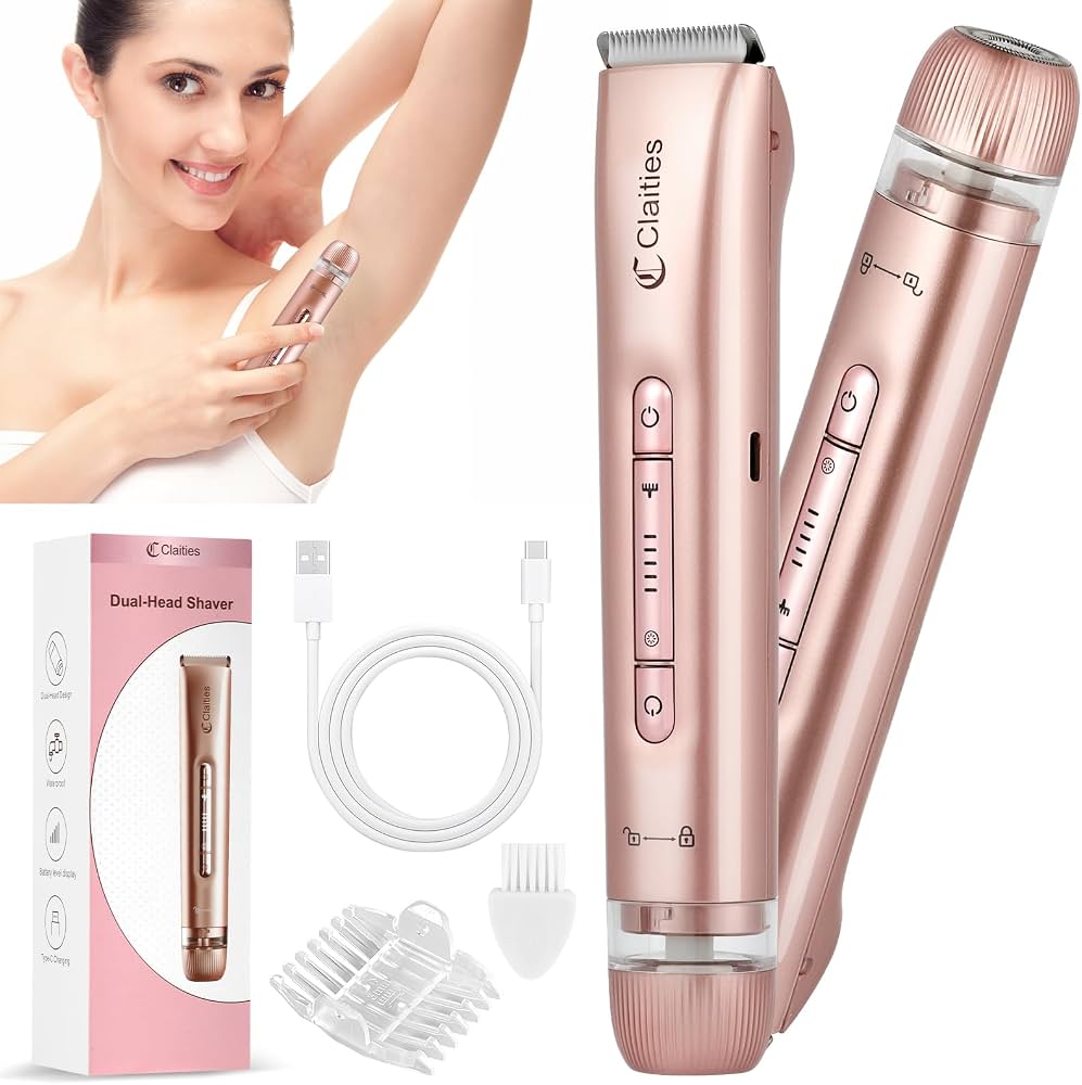 2 In 1 Hair Removal Epilator USB Rechargeable Trimmer Women Body Razor Face Leg Armpit Bikini Hand Pubic Shaver Hair Remover