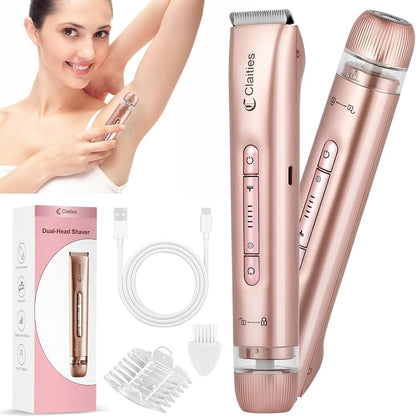 2 In 1 Hair Removal Epilator USB Rechargeable Trimmer Women Body Razor Face Leg Armpit Bikini Hand Pubic Shaver Hair Remover