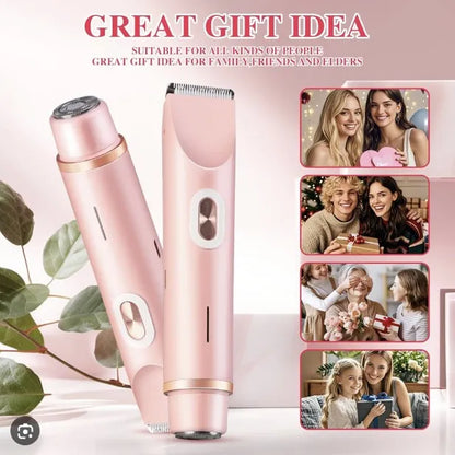 2 In 1 Hair Removal Epilator USB Rechargeable Trimmer Women Body Razor Face Leg Armpit Bikini Hand Pubic Shaver Hair Remover