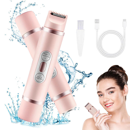 2 In 1 Hair Removal Epilator USB Rechargeable Trimmer Women Body Razor Face Leg Armpit Bikini Hand Pubic Shaver Hair Remover