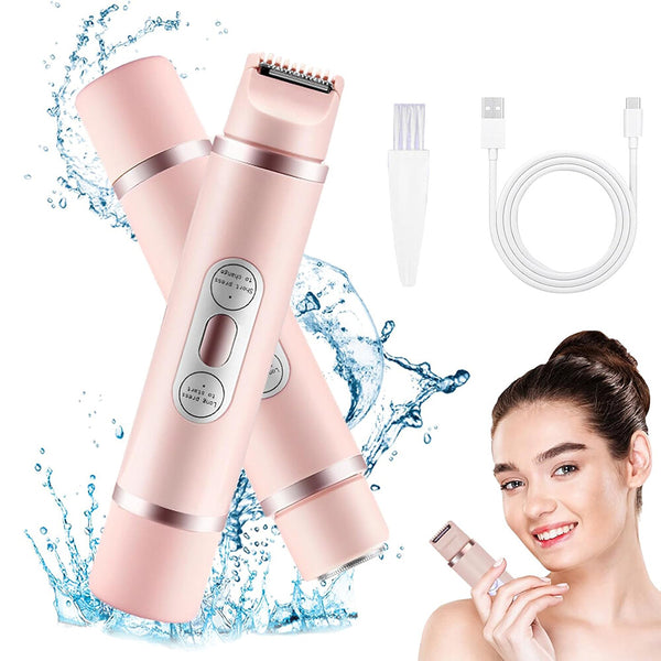 2 In 1 Hair Removal Epilator USB Rechargeable Trimmer Women Body Razor Face Leg Armpit Bikini Hand Pubic Shaver Hair Remover